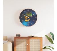 Wall Clock Gold and Blue √ò29.5 cm Polystyrene and Glass Berkfield Home Gold One Size