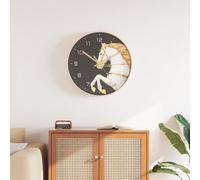 Wall Clock Gold and White √ò29.5 cm Polystyrene and Glass Berkfield Home Gold One Size