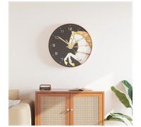 Wall Clock Gold Blue 29.5 cm Polystyrene & Glass Silent Quartz Decorative Modern