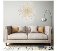 Wall Clock Golden Metal 70cm Decorative Crystal Accents Large Quartz for Home XL