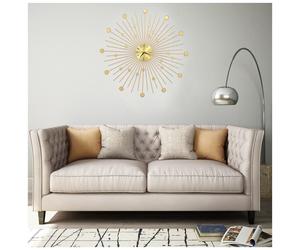 Wall Clock Golden Metal 70cm Decorative Crystal Accents Large Quartz for Home XL