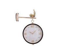 Wall Clock Hanging Double Sided Clock, Minimalism Metal Watch Mute Movement Clock,Hanging 3D Rotating Bracket Clocks, Wall-Mounted Decorative Home Art Decor