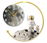 Wall Clock Home Cute Astronaut Wall Clock Space Planet Round Clock Articles Digital Decorative Wall Clocks For Living Room Modern (Color : A, Size : 47 * 50cm)