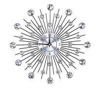 Wall Clock Home Décor Silent Clock Modern Wall Clock Metallic Wall Clock Wall Clock with Bling Diamond Kitchen for Home(Round flower)