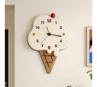Wall Clock, Ice Cream Shape, Battery Operated Silent Design, Fun Modern Accent for Home Decoration, Perfect for Game Room, Theme Party, Birthday Gift, Unique Interior Wall Art