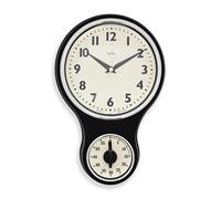 Wall Clock Kitchen Black Acctim Easy Read Retro Round Modern Home Timepiece