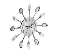 Wall clock Kitchen Timepiece Quiet Cutlery Wall Clock Decorative Clock Silver