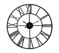 Wall Clock Large Living Room Bedroom Vintage Roman Numerals Noiseless 76cm Black