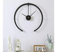 Wall Clock Large Modern Metal Wall Clocks,Rustic Round Silent No Ticking Battery Operated,Clock for Living Room,Bedroom,Kitchen,Wall Decor,Black,50cm Art Home Decor Silent Wall Clocks