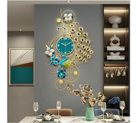 wall clock Large Peacock Wall Clock,23.6 x 39.4in 3D Creative Luxury Peacock Clock Mid Century Non-Ticking Silent Decorative Wall Quartz Clocks for Living Room Bedroom Dining Room D wall clock