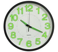 Wall Clock Luminous Black 30cm Polypropylene Modern Silent Home Decor Large Dial