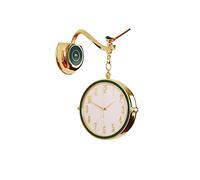 Wall Clock Luxurious Metal Wall Clock Double Sided, Fashion Watch Mute Movement Clock,Hanging 3D Rotating Bracket Clocks, Wall-Mounted Decorative Home Art Decor