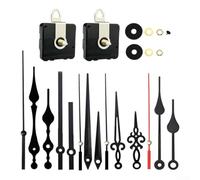 Wall Clock Mechanism Set Two Silent Movements with Five Decorative Pointer Choices for Crafts (B)