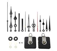 Wall Clock Mechanism Set Two Silent Movements with Five Decorative Pointer Choices for Crafts (C)