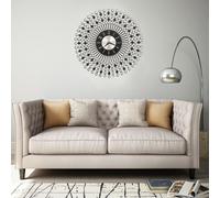 vidaXL Wall Clock Metal 43cm Black Round Decorative Wall Clock Analog Clock