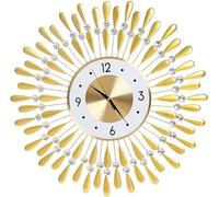 Wall Clock Modern Art Clock Large Wall Clock for Living Room Decor, Non-Ticking Quiet Metal Petals Dial Glass Large Wall Clocks Gold for Bedroom,bedrooms Kitchen Wall Dec