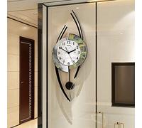 Wall Clock Modern Art Wall Clock Metal Wall Clock, Non-Ticking Silent Quartz Clocks with Arabic Numerals Home Decoration, Battery Powered,30 * 74cm Easy to Read Wall Decor Clock, 35 * 86.5cm