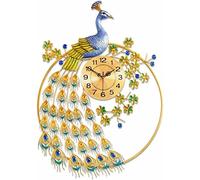 Wall Clock Modern Art Wall Clock Peacock Color Round Frame Quality Wall Clock Pendulum Clock Easy to Read Wall Decor Clock, A 82cm