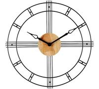 Wall Clock Modern Art Wall Clock Round Metal Wall Clock Silent No Ticking Round Quartz Battery Operated for Living Room Bedroom Home Kitchen Wall Decor Clock, B 58 * 58cm (A 46 * 46cm)