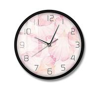 Wall Clock Modern Design Pink Petal Pastel Art Bedroom Decorative Living Room Clock