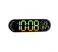 Wall Clock Multi Functional, Large Screen LED Digital RGB Colour Changing Living Room Clock 6666R, No Battery Included
