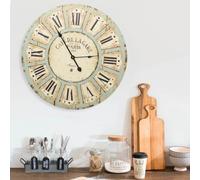Wall Clock Multicolour 60 cm MDF Vintage Large Decorative Home Dial Silent Clear