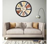 Wall Clock Multicolour 60 cm Metal Vintage Large Numerals Quartz Silent Movement