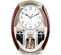Wall Clock, Musical Chime Clock, Silent Retro Design, Light Control, Home Living Room Decor, Rhythm Magic Features