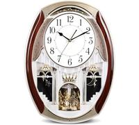 Wall Clock, Musical Chime, Silent Rhythm Magic European Design, Light Control for Home Living Room Decor