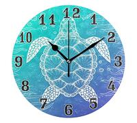 Wall Clock,Ocean Sea Animal Turtle,Easy To Read Digital Wall Clocks Frameless Decor Clocks for Bathroom Bedroom 25cm