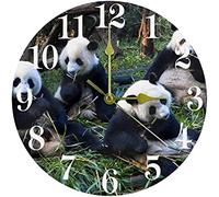 Wall Clock Panda Animal Wall Clock, 10 Inch Silent Non Ticking Quartz Battery Operated Round Wall Clocks For Home/Kitchen/Office/School Clock