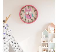 Wall Clock Pink √ò25.5 cm Polystyrene and Glass Berkfield Home Pink One Size