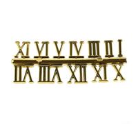 Wall Clock Replacement Parts DIY Set with Roman Numerals, Arabic Numbers, and Quartz Clock Hands for Custom Clock Creation (Gold Roman Numeral)