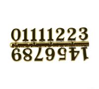 Wall Clock Replacement Parts DIY Set with Roman Numerals, Arabic Numbers, and Quartz Clock Hands for Custom Clock Creation (Gold Arabic Numerals)