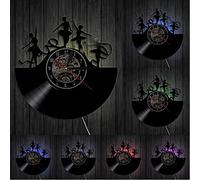 Wall Clock Ribbon Spin Dancing Silhouette Shadow Wall Clock Modern Design 12" Ribbon Dancers Vinyl Record Wall Clock Gifts for Ballerina