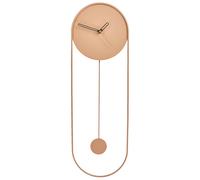 Beliani Pendulum Clock Salvan Metal Peach Pink
