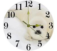 Wall Clock Seal Animal Wall Clock, 10 Inch Silent Non Ticking Quartz Battery Operated Round Wall Clocks For Home/Kitchen/Office/School Clock
