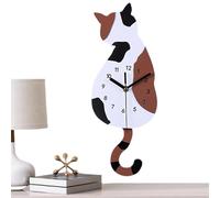 Wall Clock - Silent Cat Design and Ticking - Wall Clock - for Dormitory, Hotel, Restaurant, Commercial Premises, Rent, Living Room and Kitchen