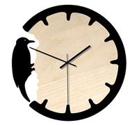 wall clock Silent, Modern Mute Non Ticking Woodpecker Decorative Clocks Wooden Dial/Battery-powered, Suitable For Home Living Room Bedroom Bar Mall Office 28 * 28cm