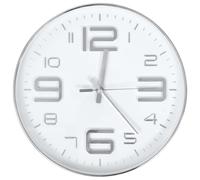 Wall Clock Silver 30 cm Polypropylene Frame Quiet Modern Home Decor Large