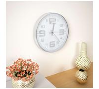 Wall Clock Silver 30cm PP Polypropylene Modern Minimalist Large Dial Home Decor
