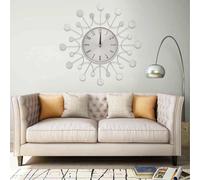 vidaXL Wall Clock Silver 40 cm Metal Analog Clock Living Room Bedroom House