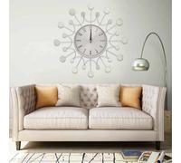 Wall Clock Silver 40cm Metal Aluminium Scattering Design Modern Quiet Decorative