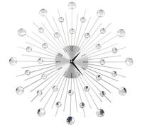 Wall Clock Silver 50cm Aluminium Frame with Acrylic Beads Modern Quartz SilentXL