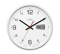 Wall Clock Silver Acctim Kalendar Large Easy Read Date Display Home Timepiece