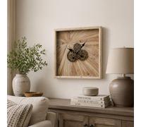 Wall Clock - Square - Small - Light Beige - Wood