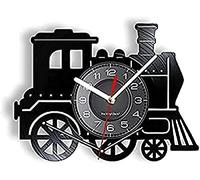 Wall Clock Steam Train Wall Clock Record Wall Clock Old Steam Engines Retro Vinyl Wall Clock Steampunk Industrial Style Hanging Wall Decor