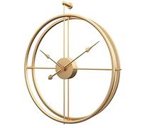 Wall Clock,Stylish Modern Wall Clock,Outdoor Clocks Large Double Vintage Garden Wall Clock Wrought Iron Outdoor Wall Clock Patio Round Silent Clock for Indoor Outdoor Decorative ( Color : Gold , Size