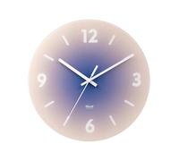 Wall clock, There Is No Ticking Sound, Quiet And Round Fashion Gradient Modern Decorative Clock, 35 Cm, Battery Power Supply(Lin20199 Pink and Purple Glass Clock)