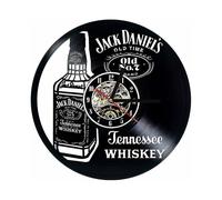 Wall Clock Vinyl Record Clock Upcycling Led Jack Daniels Family Decoration 3d Design Clock Living Room Bedroom Restaurant Wall Decoration Black :